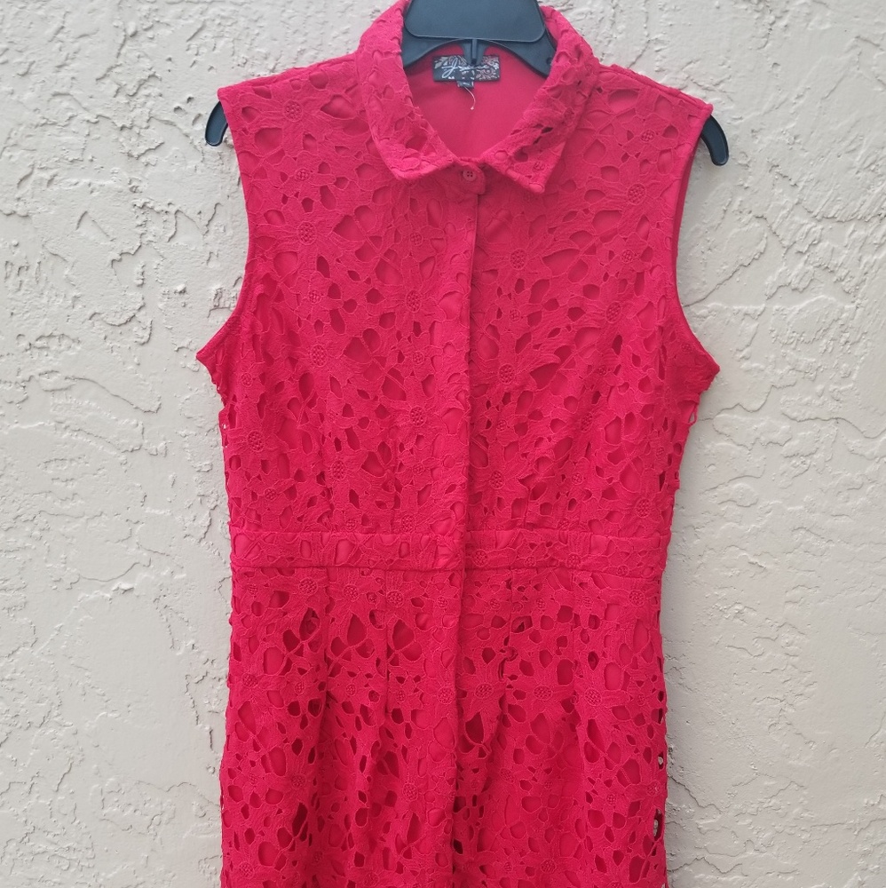 J Lee Short Casual Eyelet Shirtdress